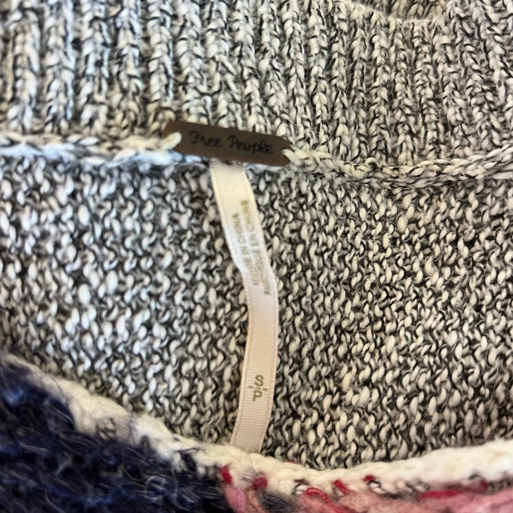 Free People Open-Knit American Flag Sweater in Navy, Red & White - Picture 2 of 6